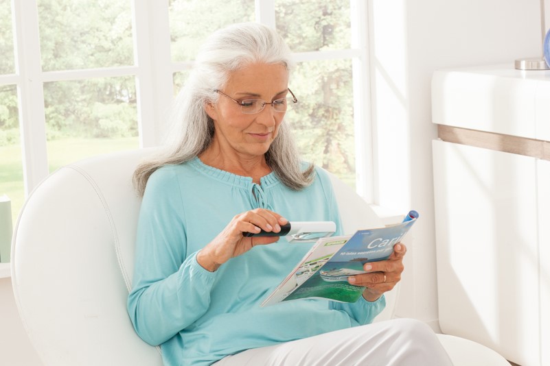 lady with magnifier